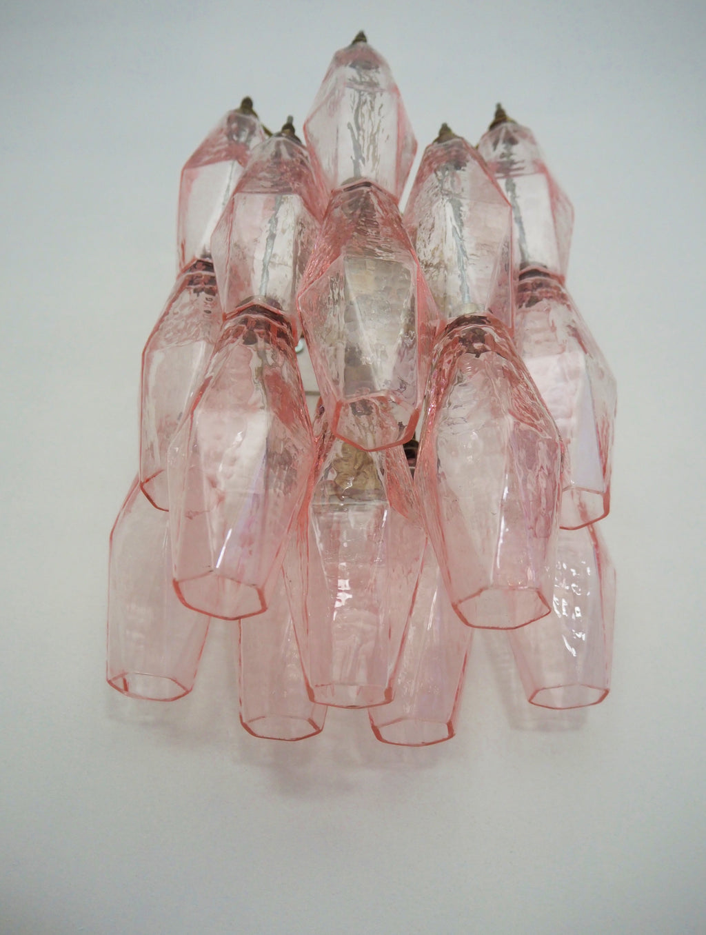 Mid-Century Murano Wall Lamp | Punto di Luce |  17 Pink Poliedri Glass | Punto di Luce |  1 Pair