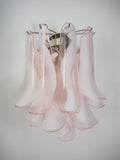 Mid-Century Murano Wall Lamp | Punto di Luce |  10 Pink Petal Glass | Punto di Luce |  1 Pair