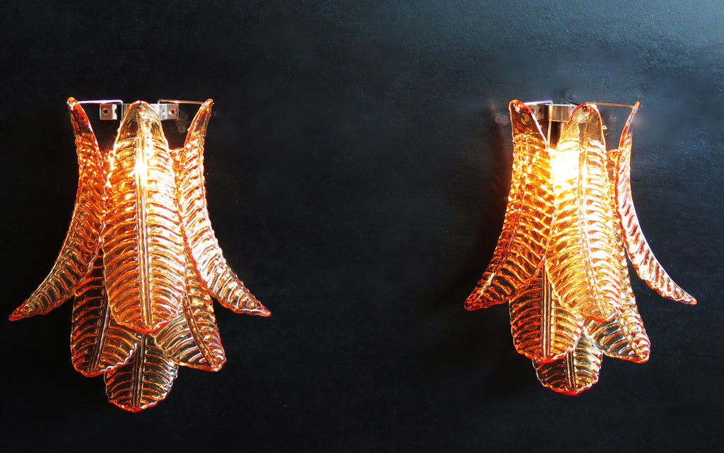 Mid-Century Murano Wall Lamp | Punto di Luce |  6 Yellow Felciglass | Punto di Luce |  1 Pair
