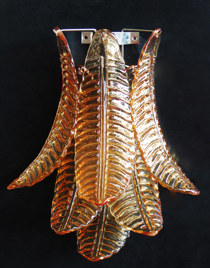 Mid-Century Murano Wall Lamp | Punto di Luce |  6 Yellow Felciglass | Punto di Luce |  1 Pair