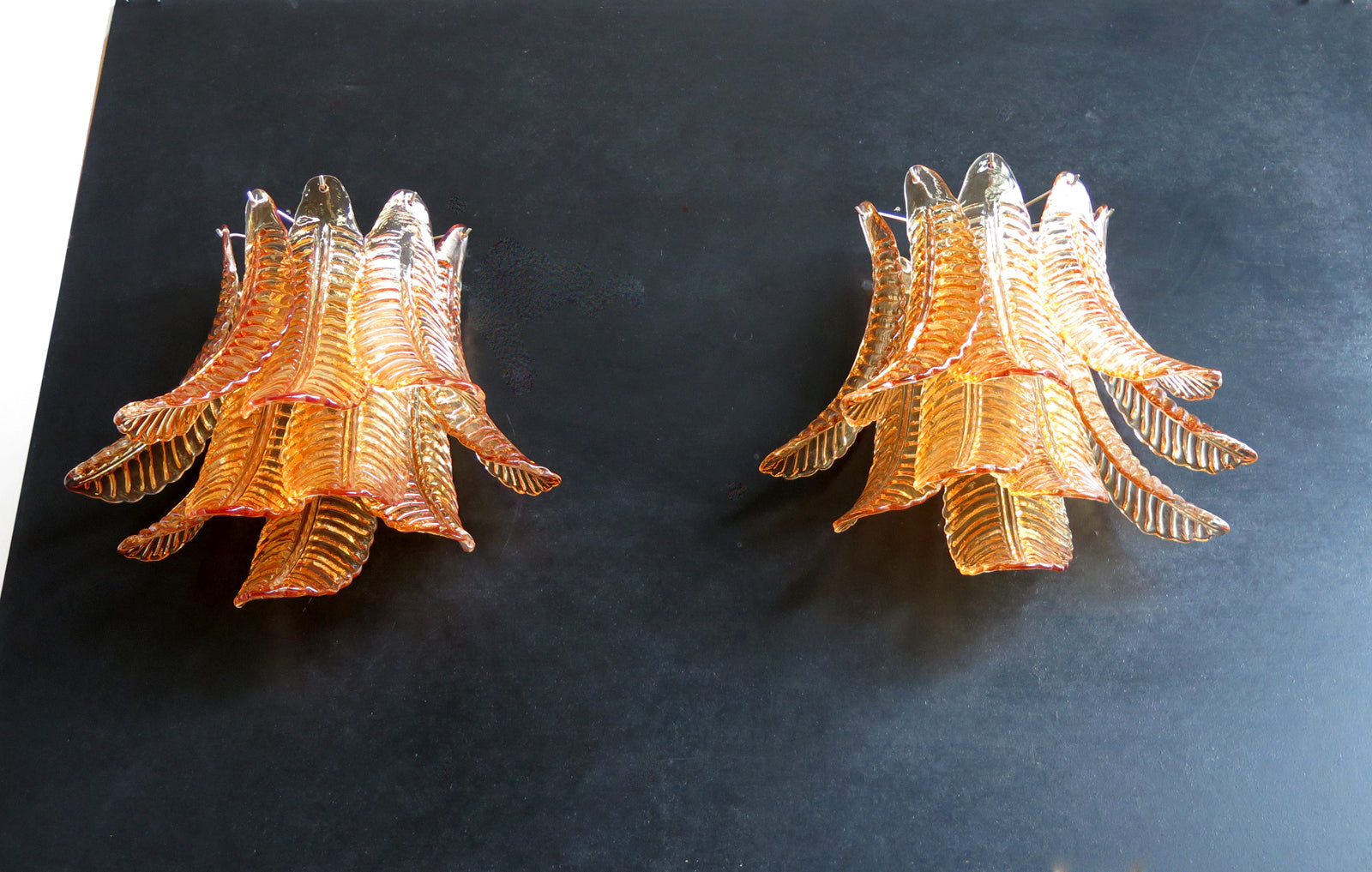 Mid-Century Murano Wall Lamp | Punto di Luce |  10 Yellow Felciglass | Punto di Luce |  1 Pair
