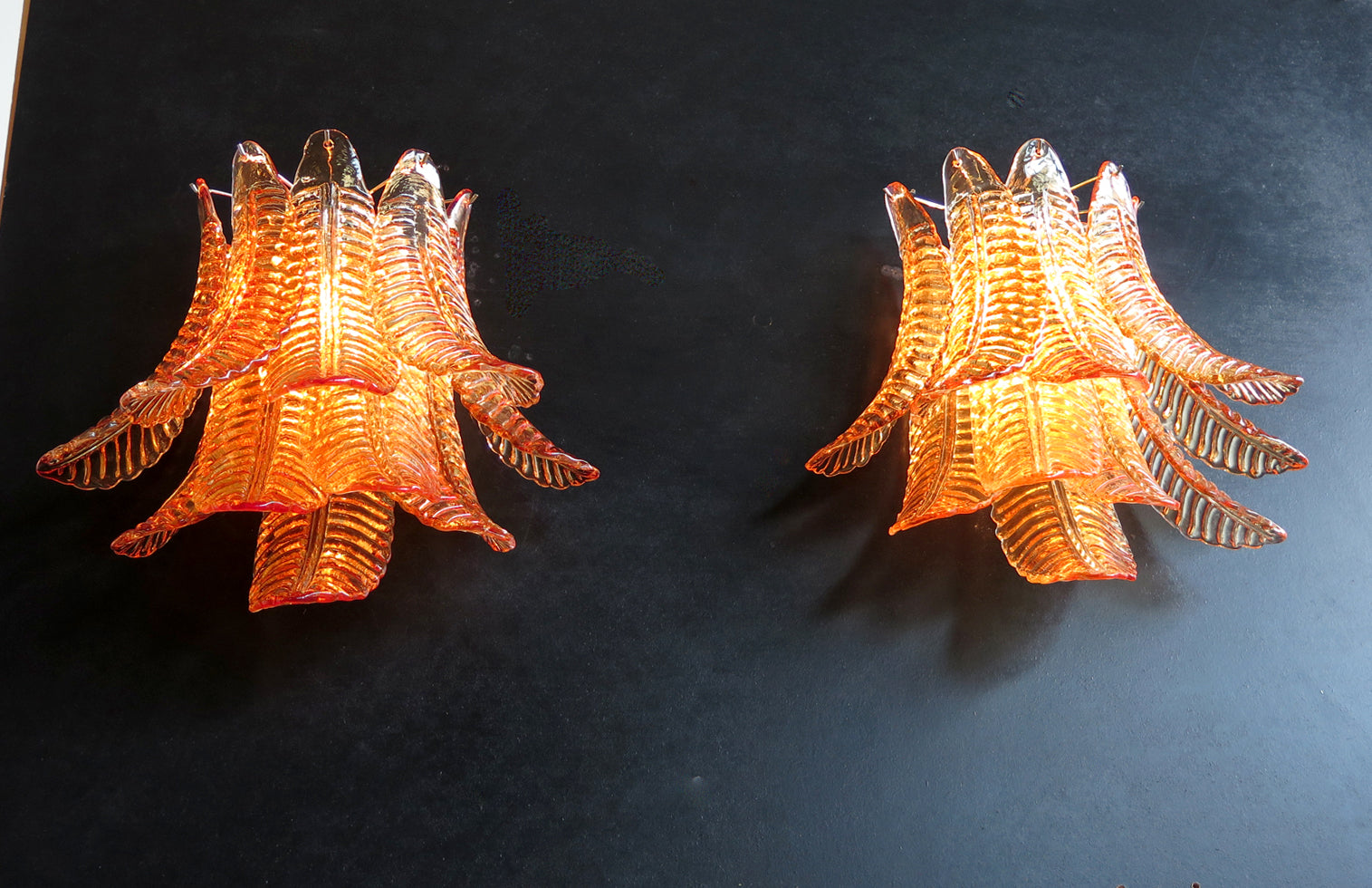 Mid-Century Murano Wall Lamp | Punto di Luce |  10 Yellow Felciglass | Punto di Luce |  1 Pair