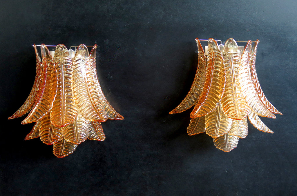 Mid-Century Murano Wall Lamp | Punto di Luce |  10 Yellow Felciglass | Punto di Luce |  1 Pair