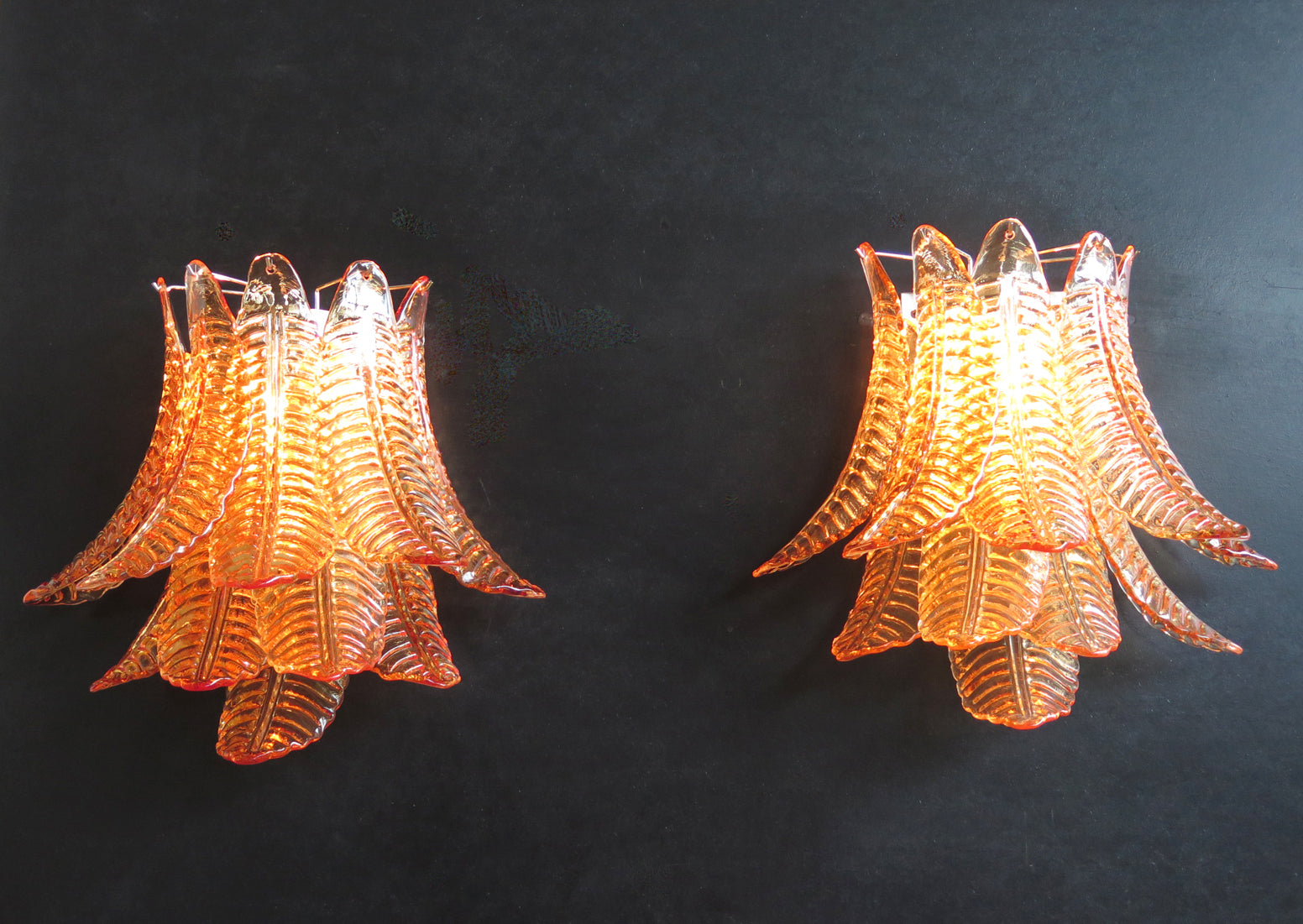 Mid-Century Murano Wall Lamp | Punto di Luce |  10 Yellow Felciglass | Punto di Luce |  1 Pair