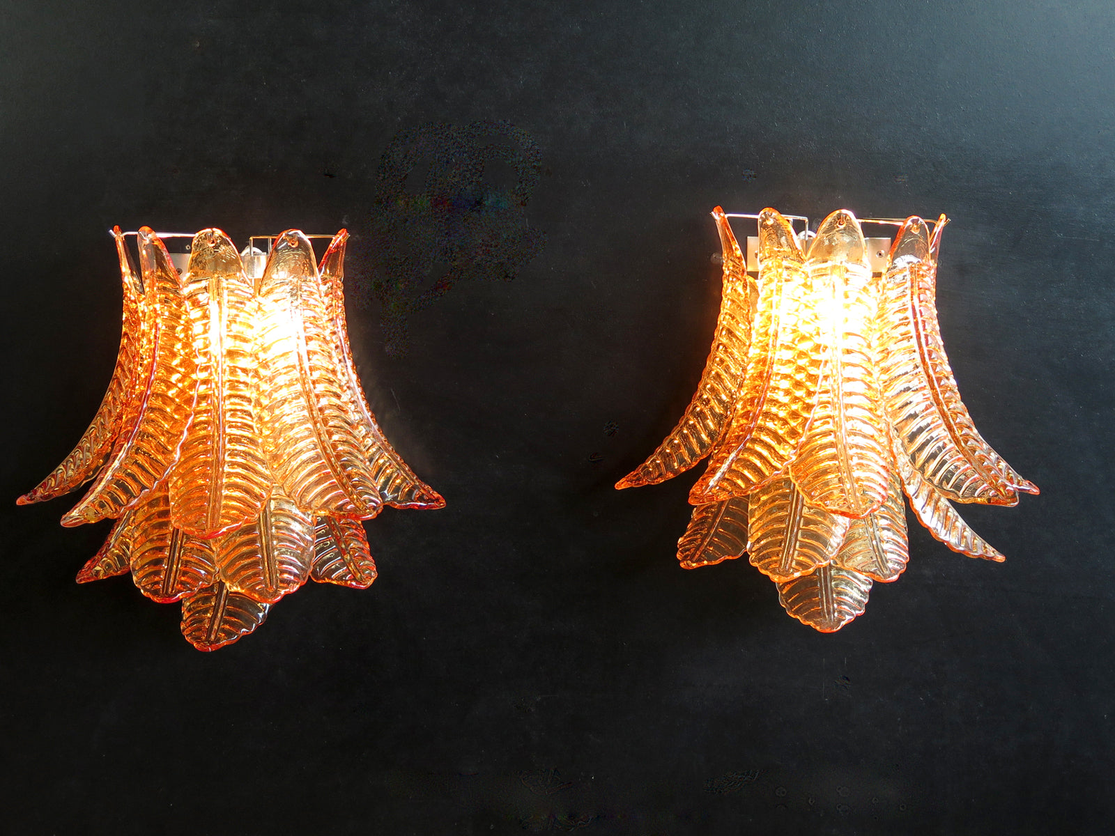 Mid-Century Murano Wall Lamp | Punto di Luce |  10 Yellow Felciglass | Punto di Luce |  1 Pair