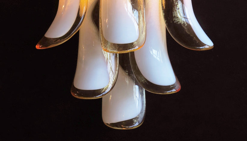 Mid-Century Murano Wall Lamp | Punto di Luce |  6 Caramel Petal Glass | Punto di Luce |  1 Pair