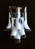 Mid-Century Murano Wall Lamp | Punto di Luce |  6 White Petal Glass | Punto di Luce |  1 Pair