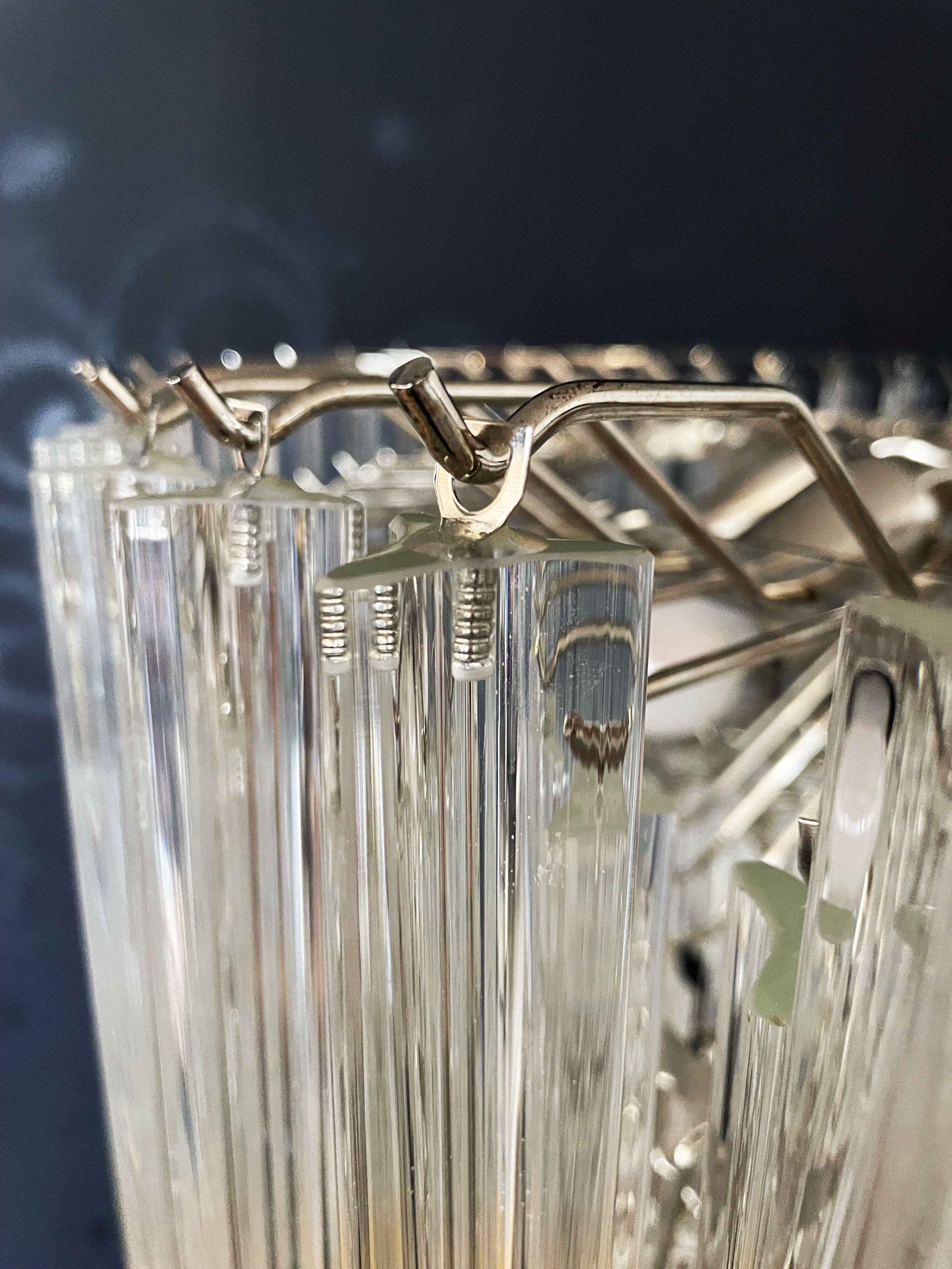 Mid-Century Murano Chandelier | Punto di Luce |  265 Clear Prism Glass