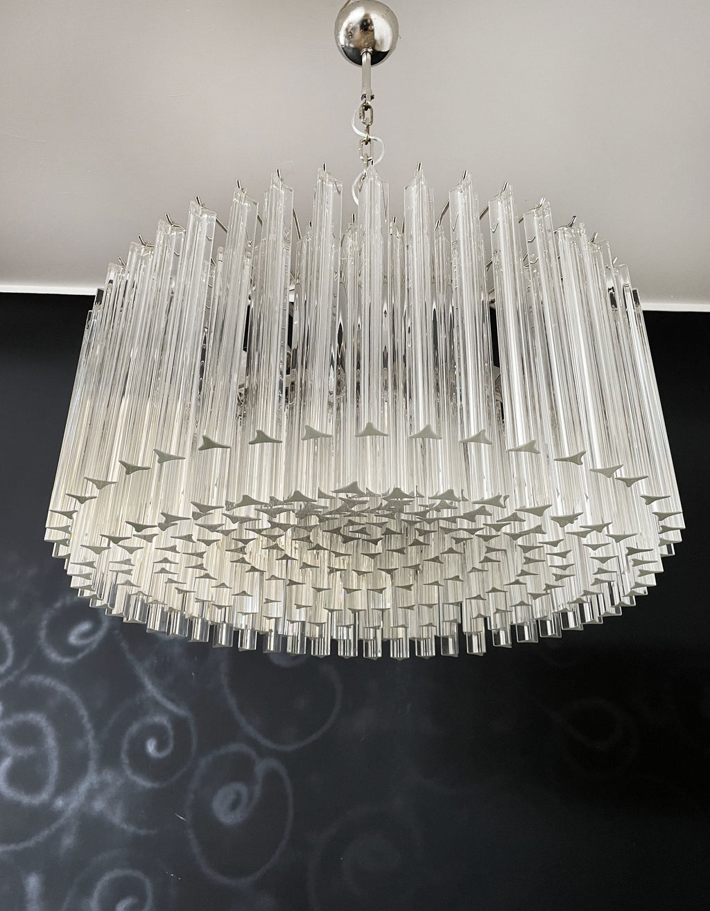 Mid-Century Murano Chandelier | Punto di Luce |  265 Clear Prism Glass