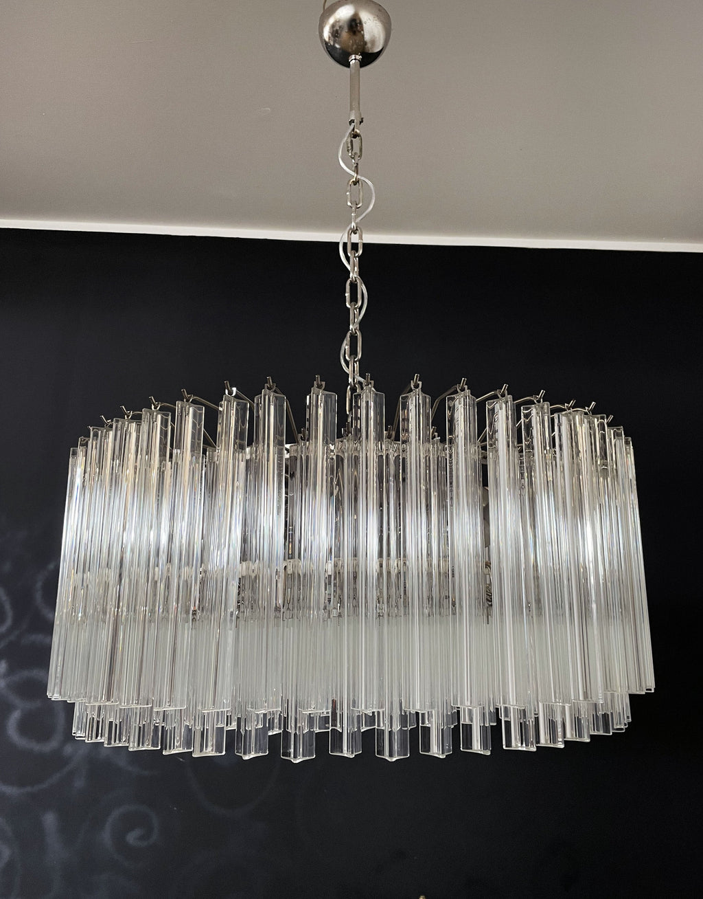 Mid-Century Murano Chandelier | Punto di Luce |  265 Clear Prism Glass