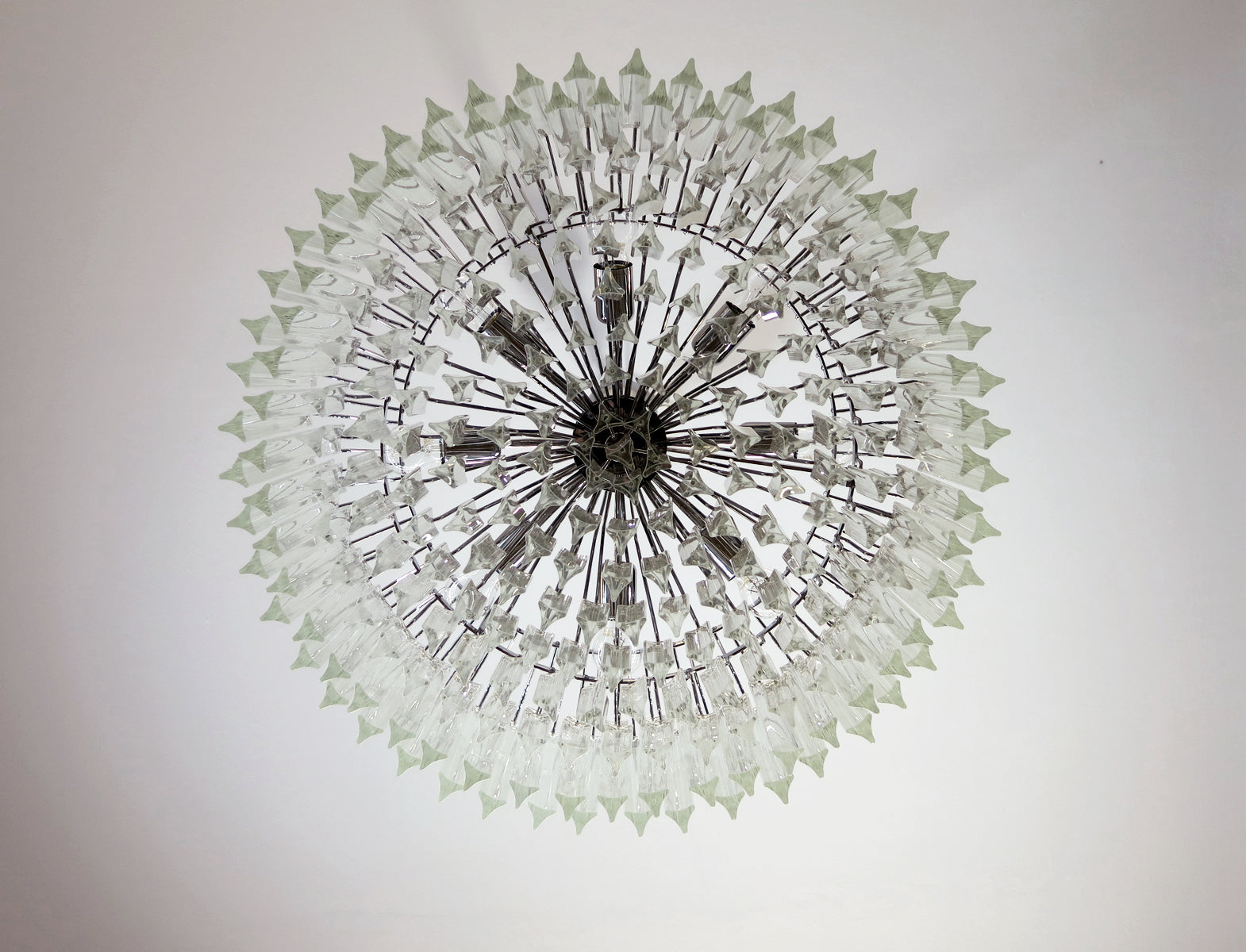 Mid-Century Murano Chandelier | Punto di Luce |  265 Clear Prism Glass