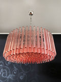 Mid-Century Murano Chandelier | Punto di Luce |  265 Pink Prism Glass