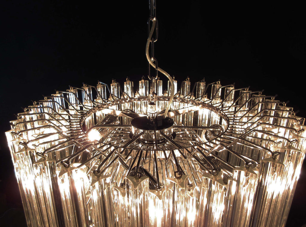 Mid-Century Murano Chandelier | Punto di Luce |  163 Clear Prism Glasses