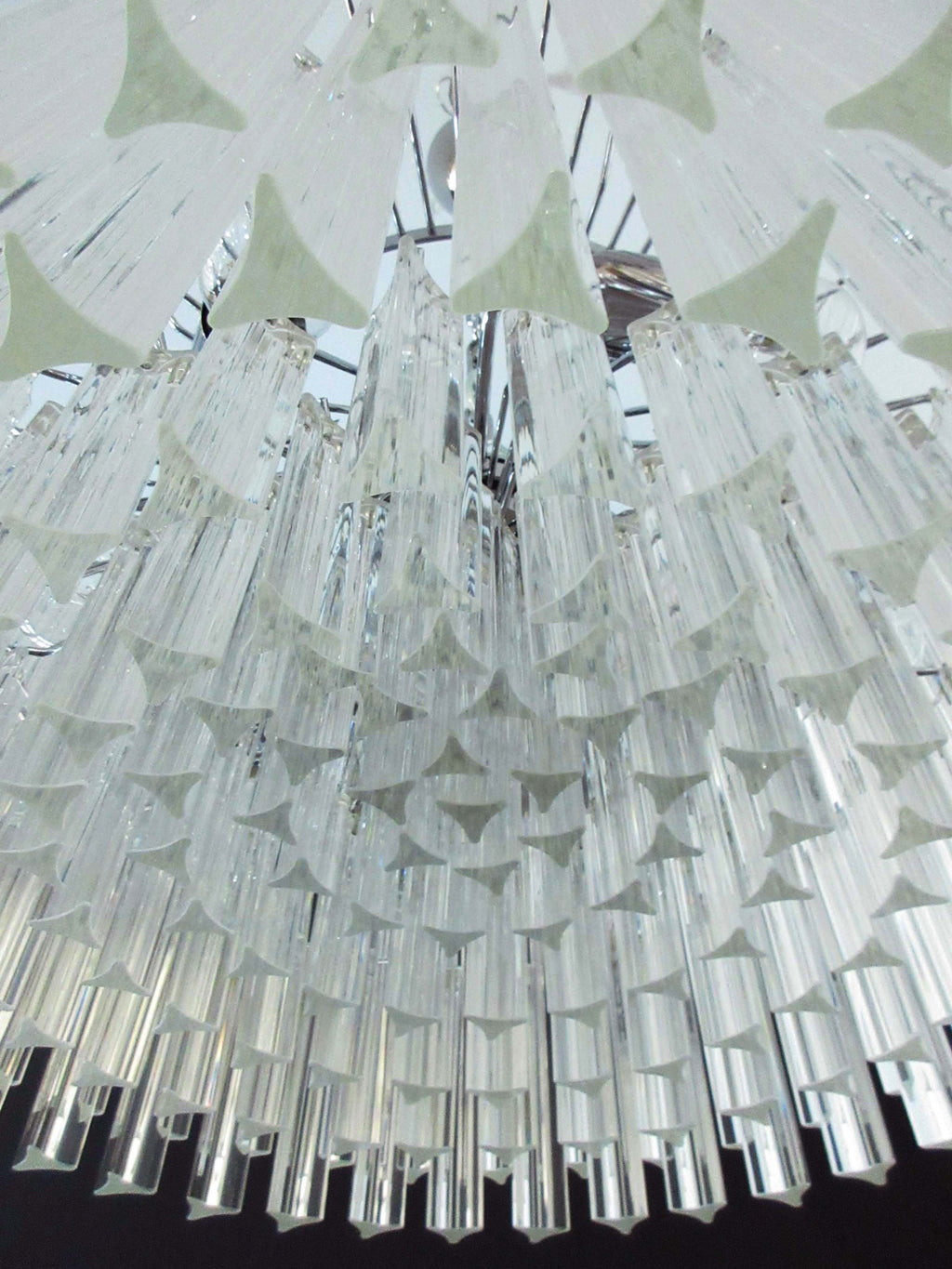 Mid-Century Murano Chandelier | Punto di Luce |  163 Clear Prism Glasses