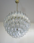 Mid-Century Murano Chandelier | Punto di Luce |  140 Iris Clear Poliedri Glass