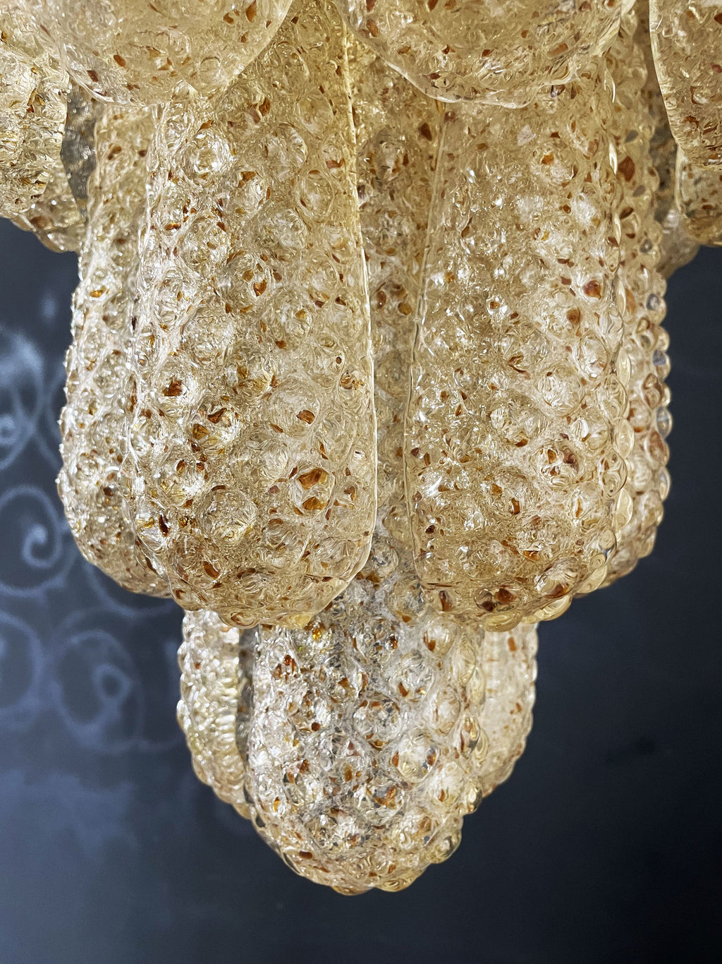 Mid-Century Murano Chandelier | Punto di Luce |  52 Yellow Drop Glasses