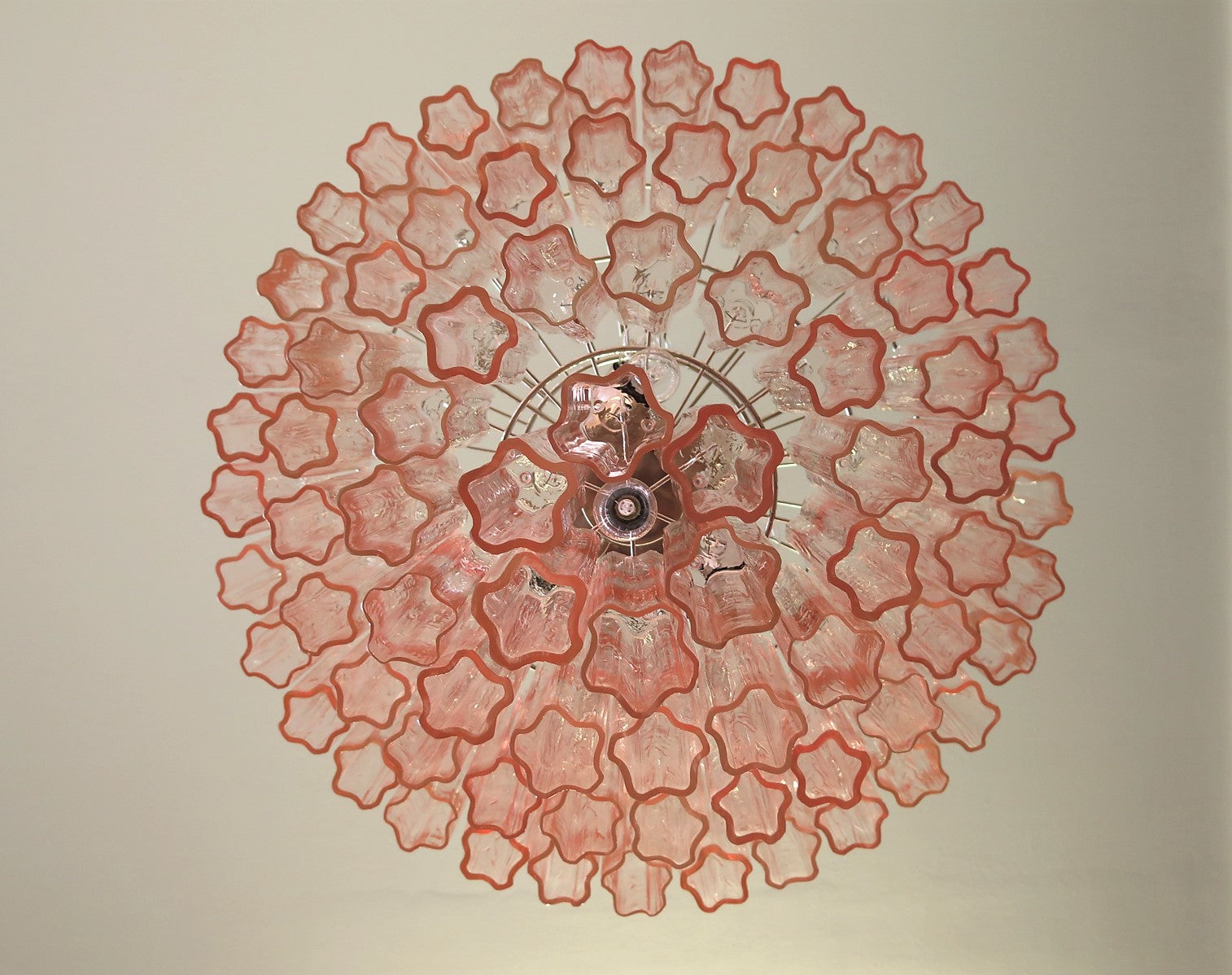 Mid-Century Murano Chandelier | Punto di Luce |  78 Pink Glass Tubes