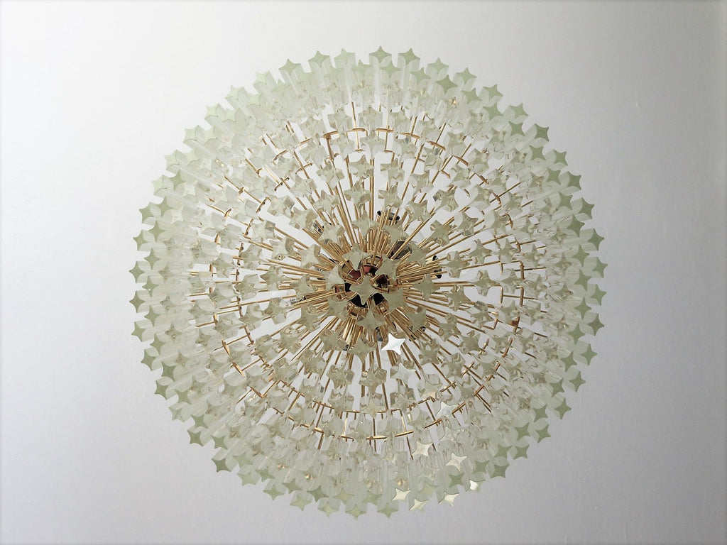 Mid-Century Murano Chandelier | Punto di Luce |  265 Clear Prism Glasses