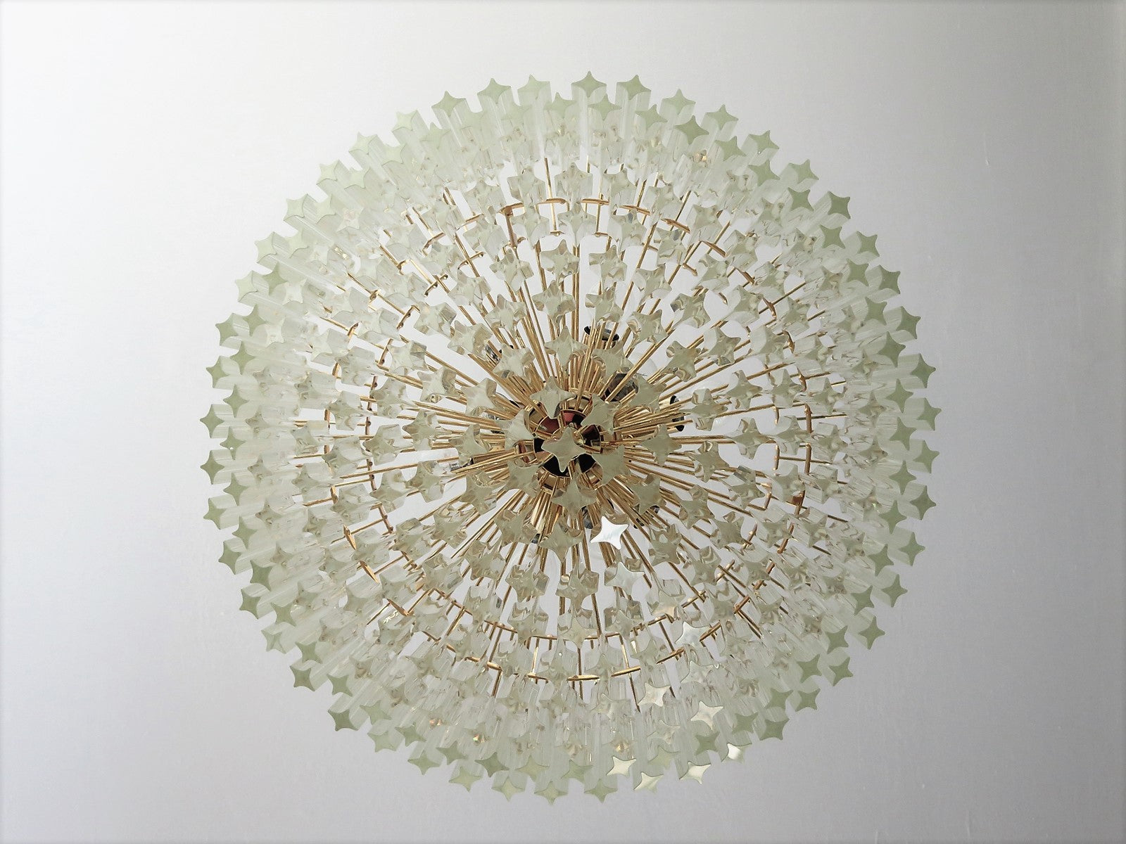 Mid-Century Murano Chandelier | Punto di Luce |  265 Clear Prism Glasses