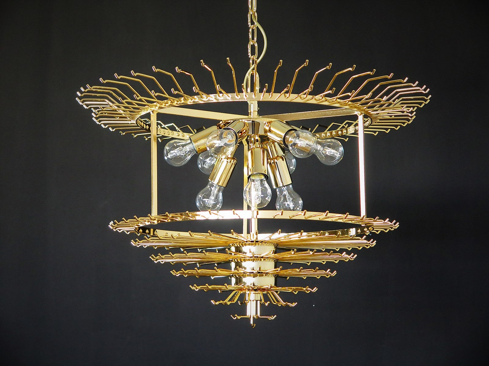Mid-Century Murano Chandelier | Punto di Luce |  265 Clear Prism Glasses