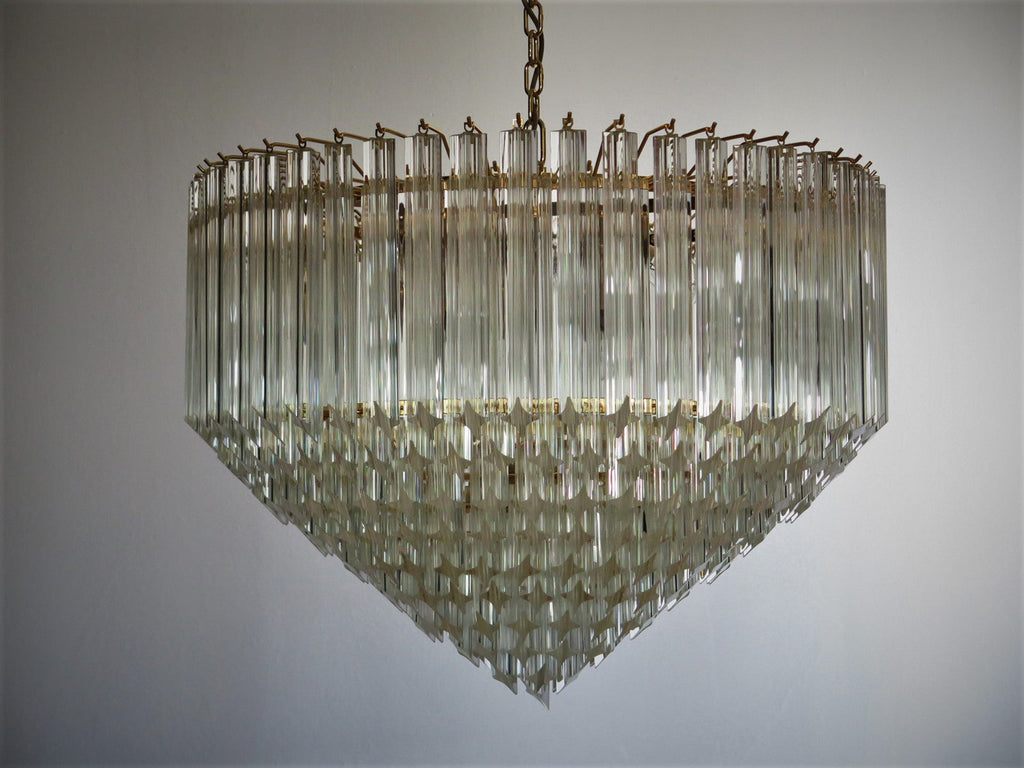 Mid-Century Murano Chandelier | Punto di Luce |  265 Clear Prism Glasses
