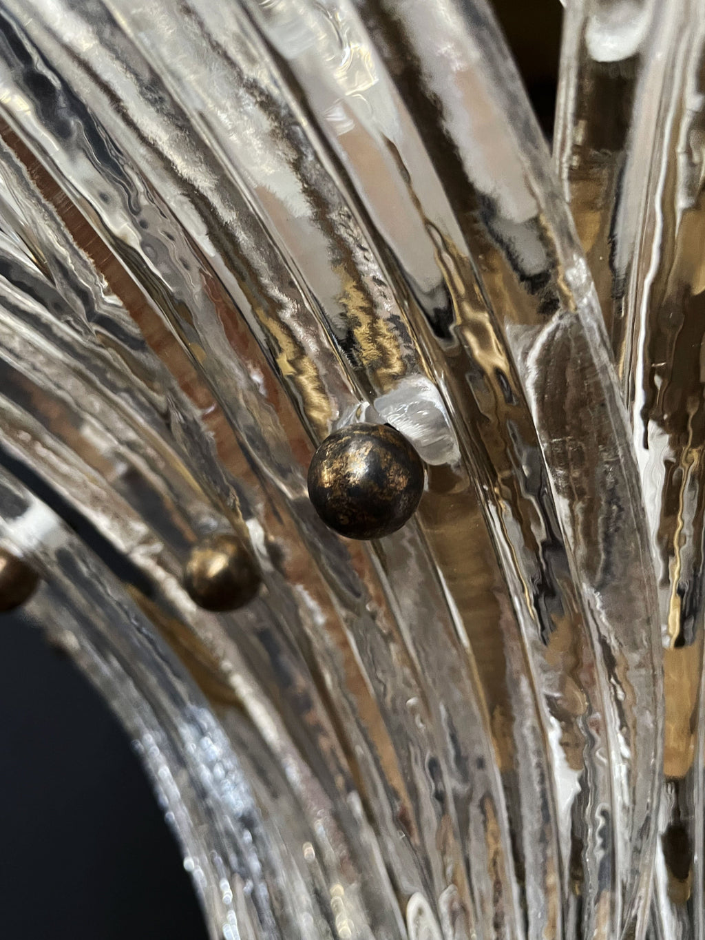 Mid-Century Murano Chandelier | Punto di Luce |  163 Clear Palmette Glass