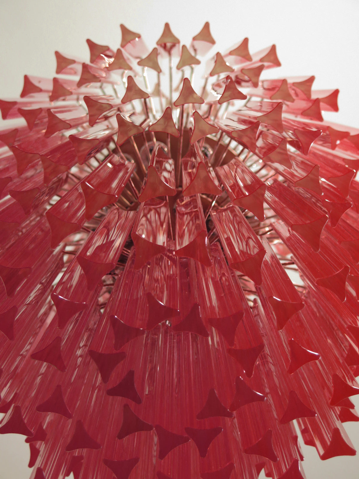 Mid-Century Murano Chandelier | Punto di Luce |  242 Pink Prism Glass