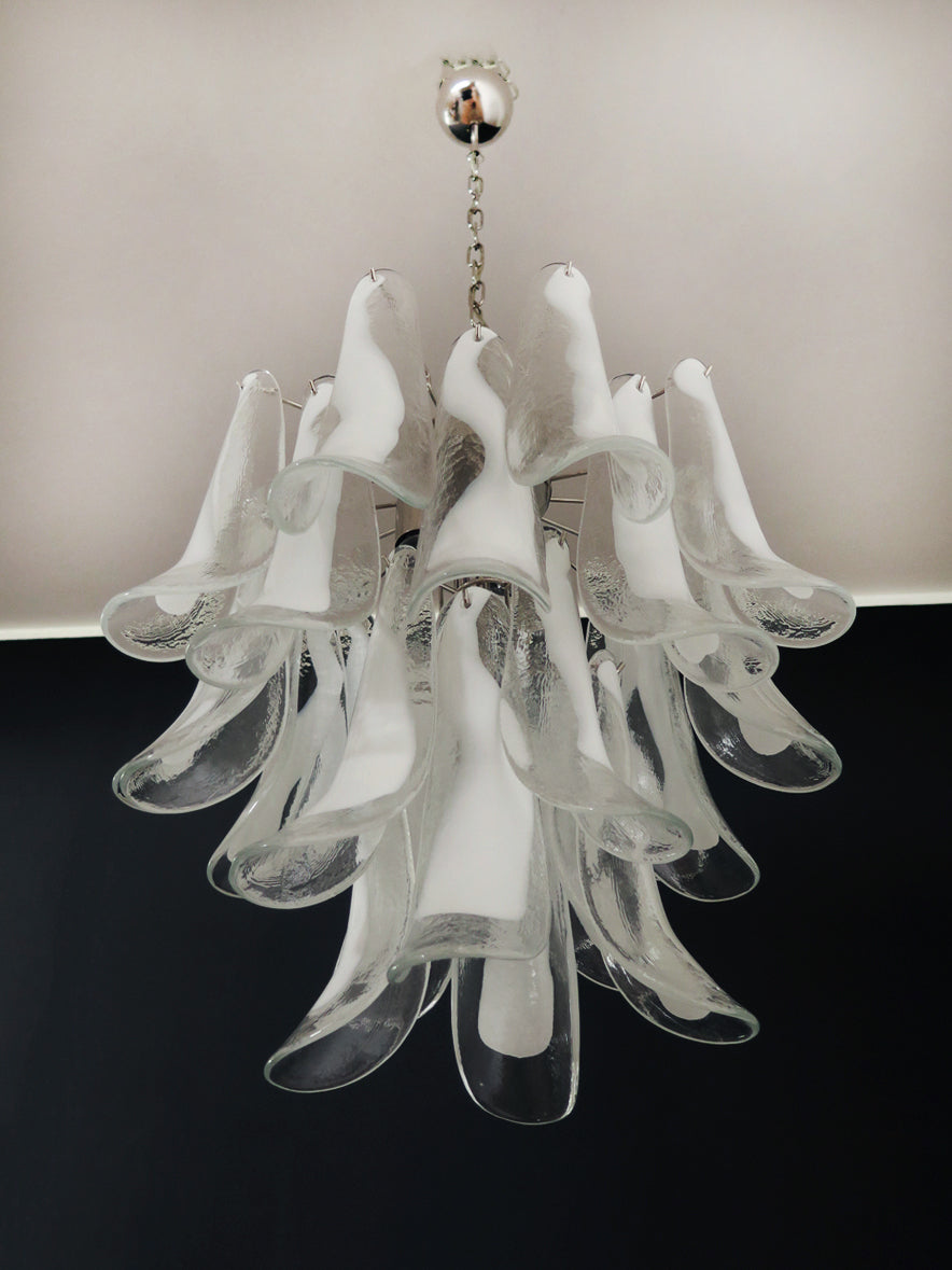 Mid-Century Murano Chandelier | Punto di Luce |  26 Clear Petal Glass