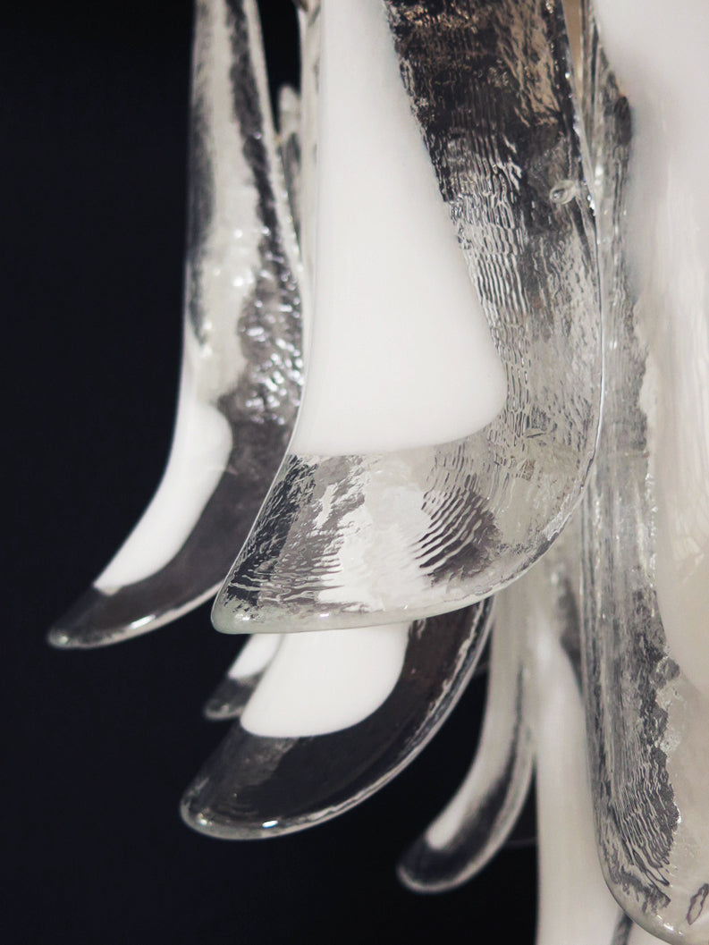 Mid-Century Murano Chandelier | Punto di Luce |  26 Clear Petal Glass