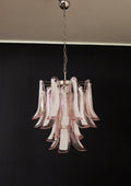 Mid-Century Murano Chandelier | Punto di Luce |  26 Pink Petal Glass