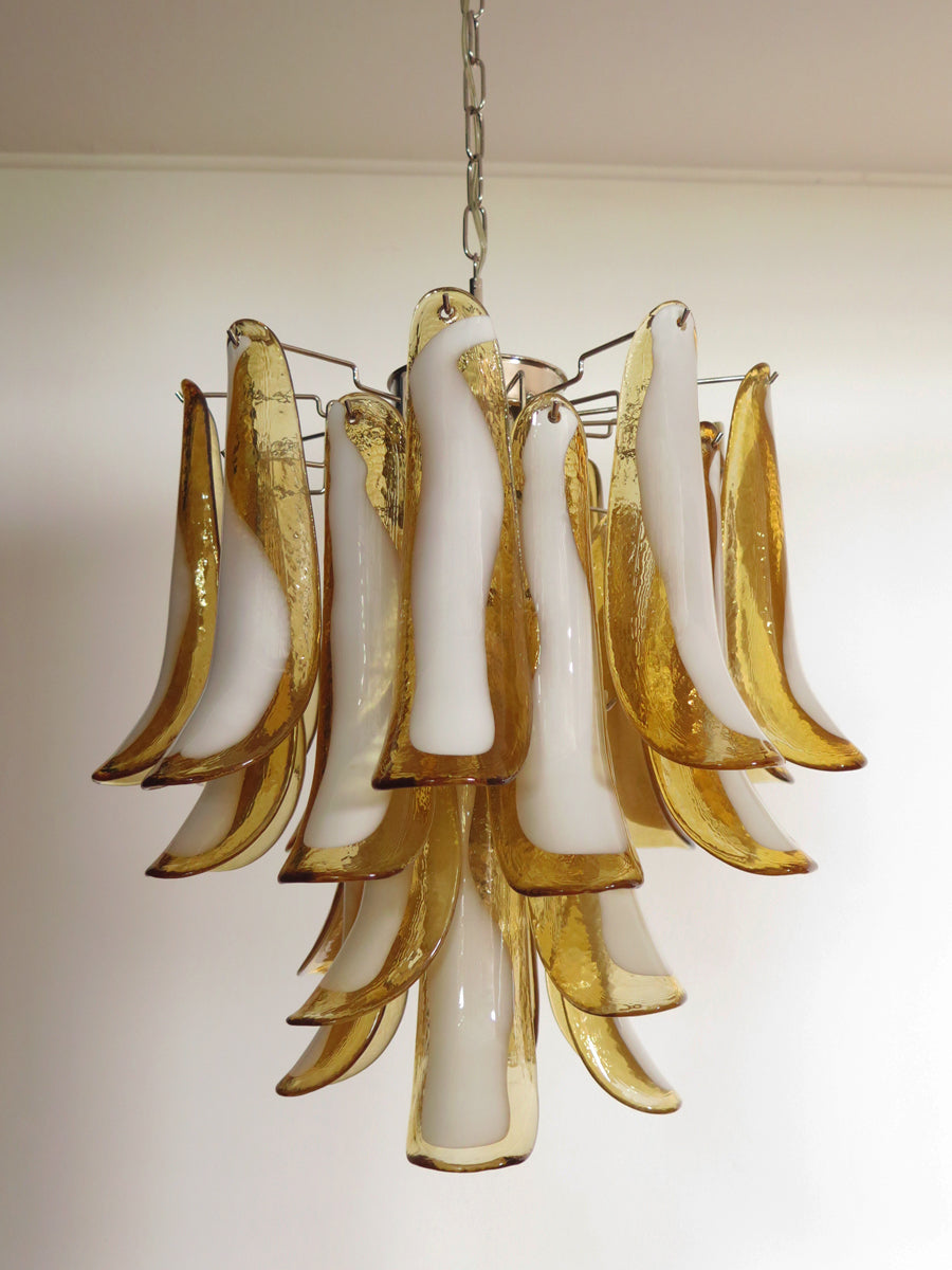 Mid-Century Murano Chandelier | Punto di Luce |  26 Yellow Petal Glass