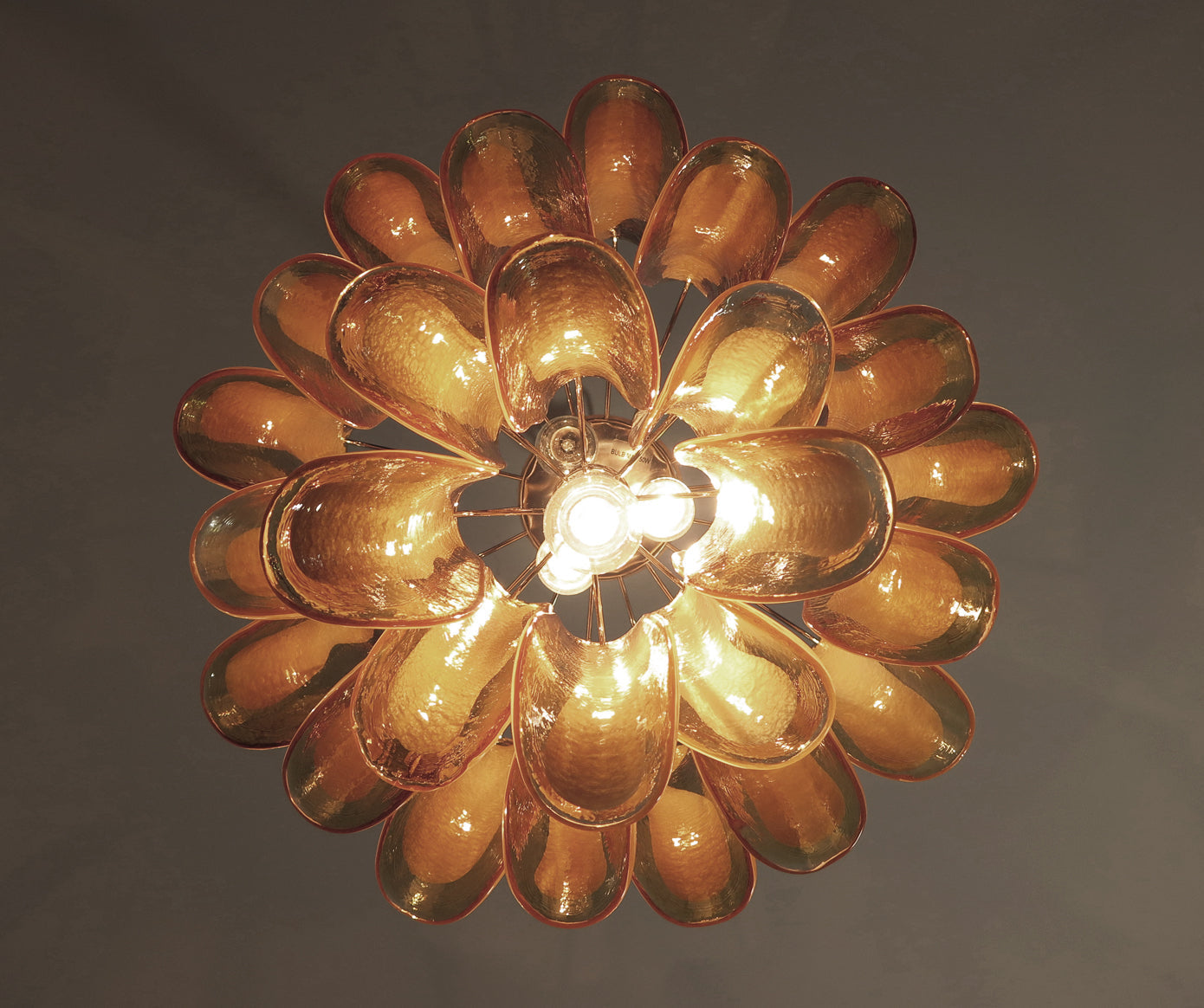 Mid-Century Murano Chandelier | Punto di Luce |  26 Yellow Petal Glass