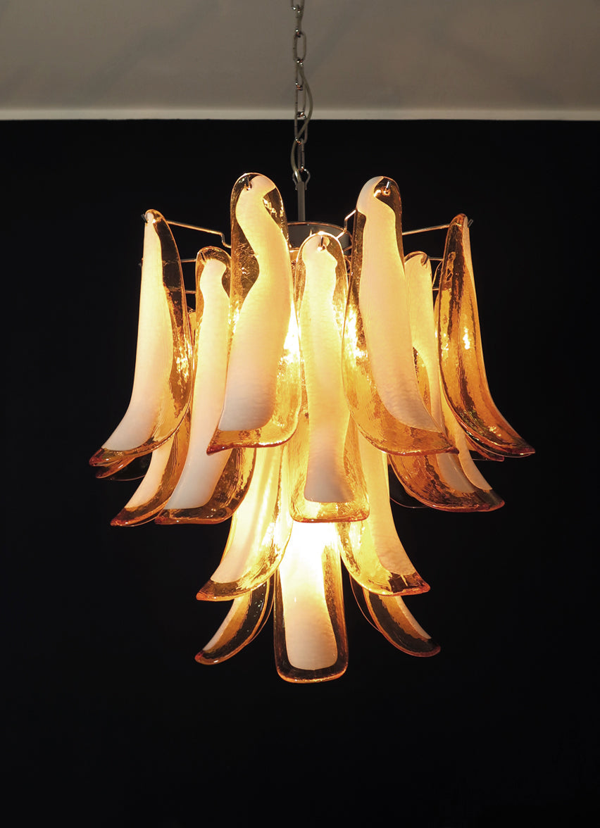 Mid-Century Murano Chandelier | Punto di Luce |  26 Yellow Petal Glass