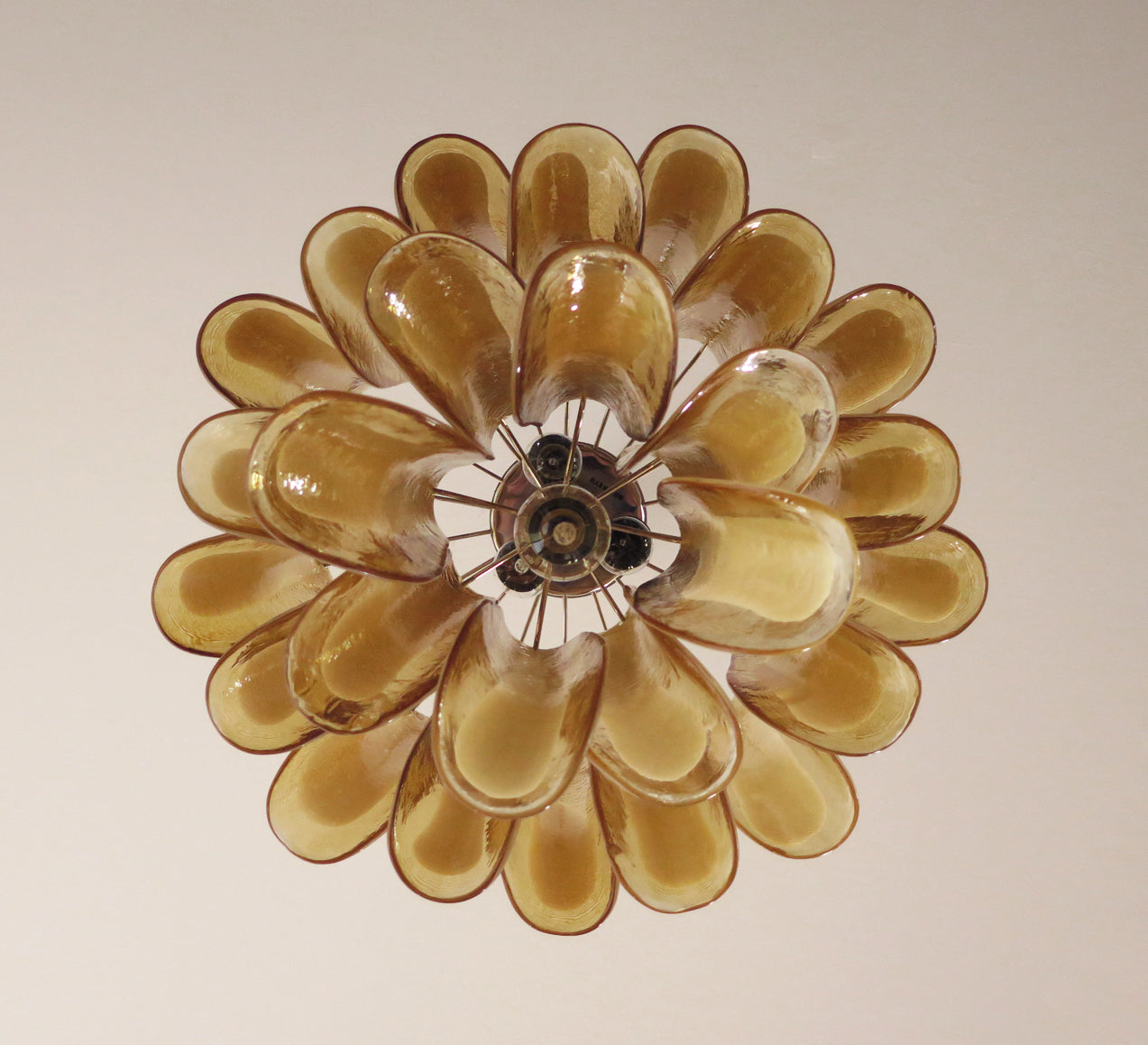 Mid-Century Murano Chandelier | Punto di Luce |  26 Yellow Petal Glass