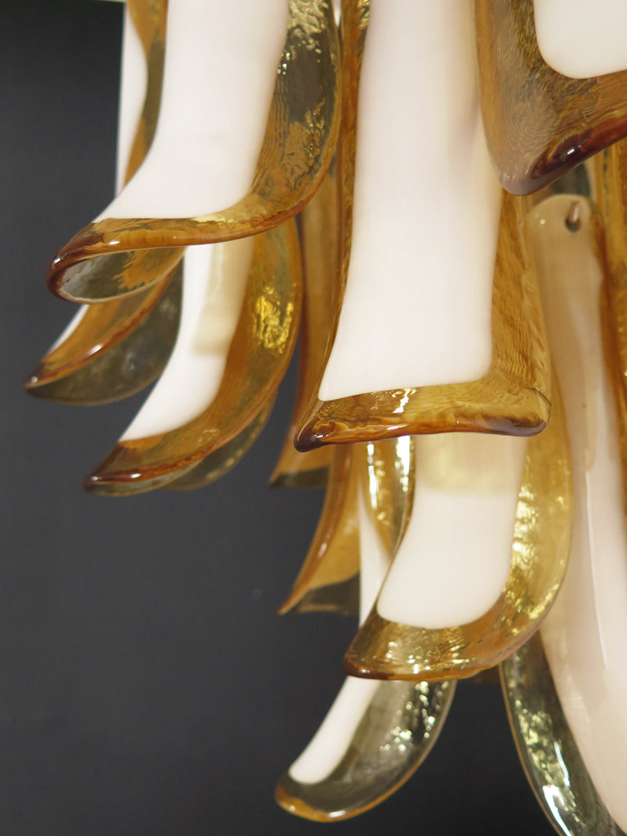 Mid-Century Murano Chandelier | Punto di Luce |  26 Yellow Petal Glass