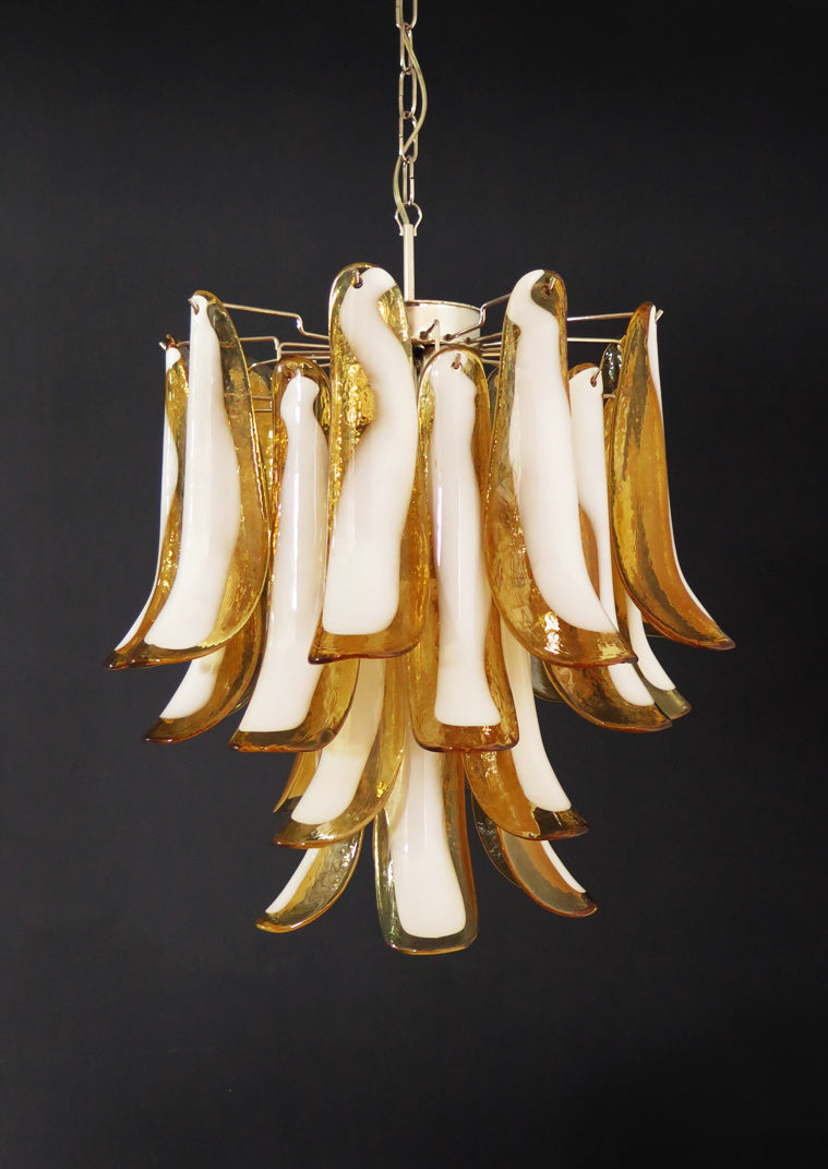Mid-Century Murano Chandelier | Punto di Luce |  26 Yellow Petal Glass