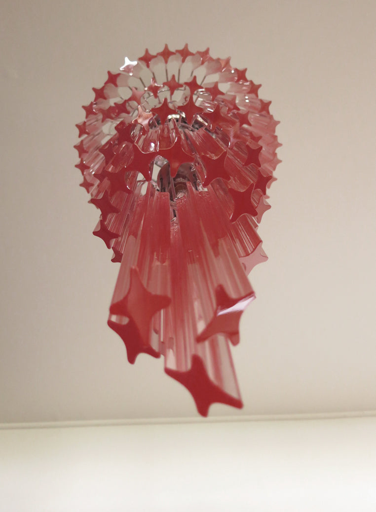 Mid-Century Murano Chandelier | Punto di Luce |  86 Pink Prism Glass