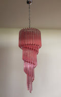 Mid-Century Murano Chandelier | Punto di Luce |  86 Pink Prism Glass