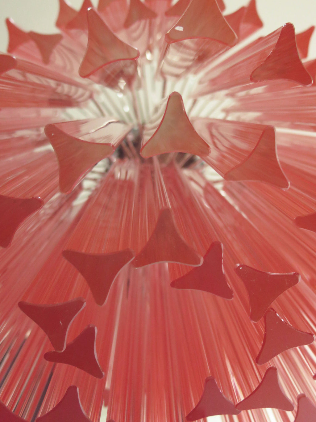 Murano-Kronleuchter aus der Mitte des Jahrhunderts | Punto di Luce | 107 Rosa Prismenglas