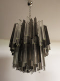 Mid-Century Murano Chandelier | Punto di Luce |  107 Clear and Smoky Prism Glasses