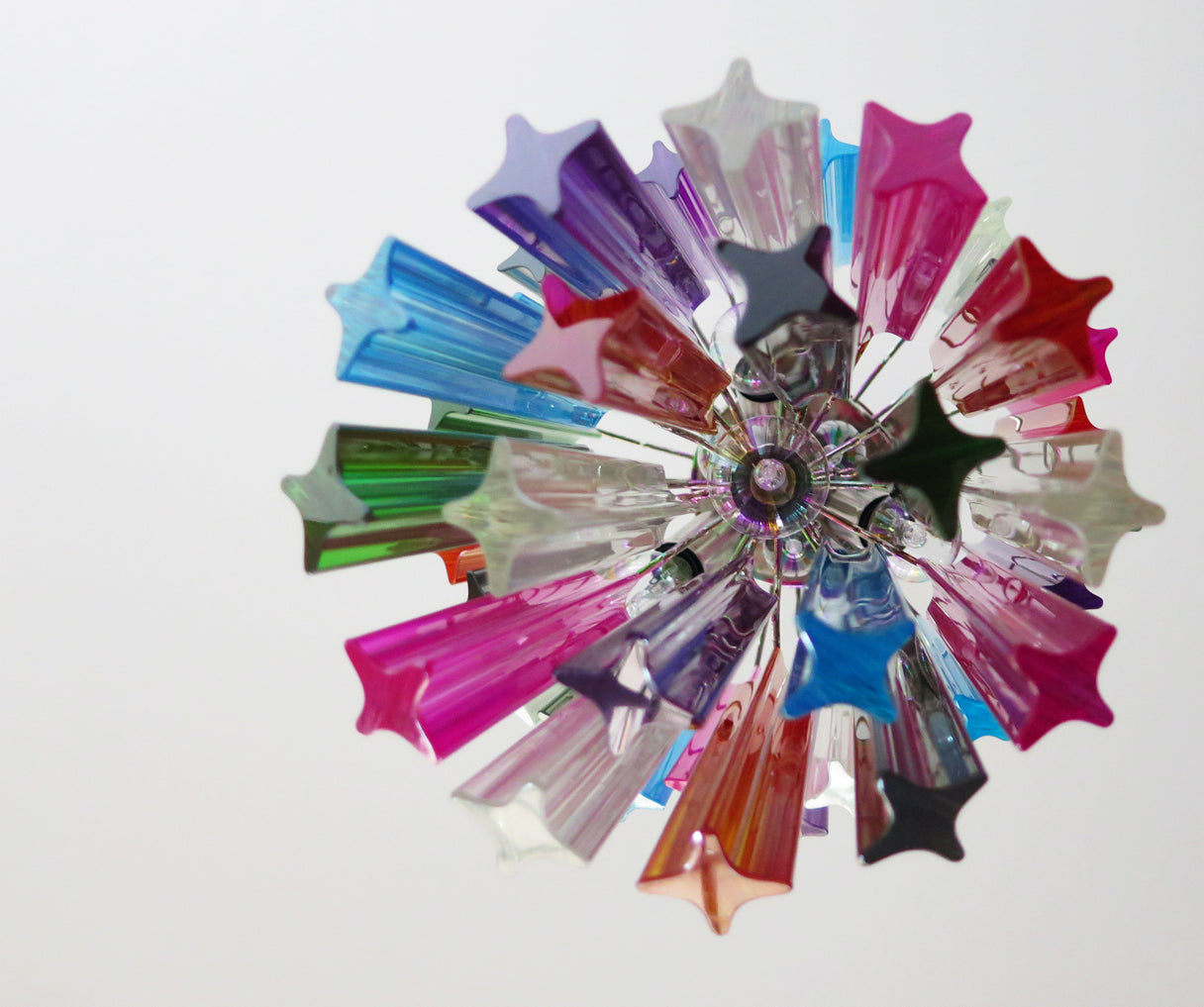 Mid-Century Murano Chandelier | Punto di Luce |  46 Multicolored Prism Glasses