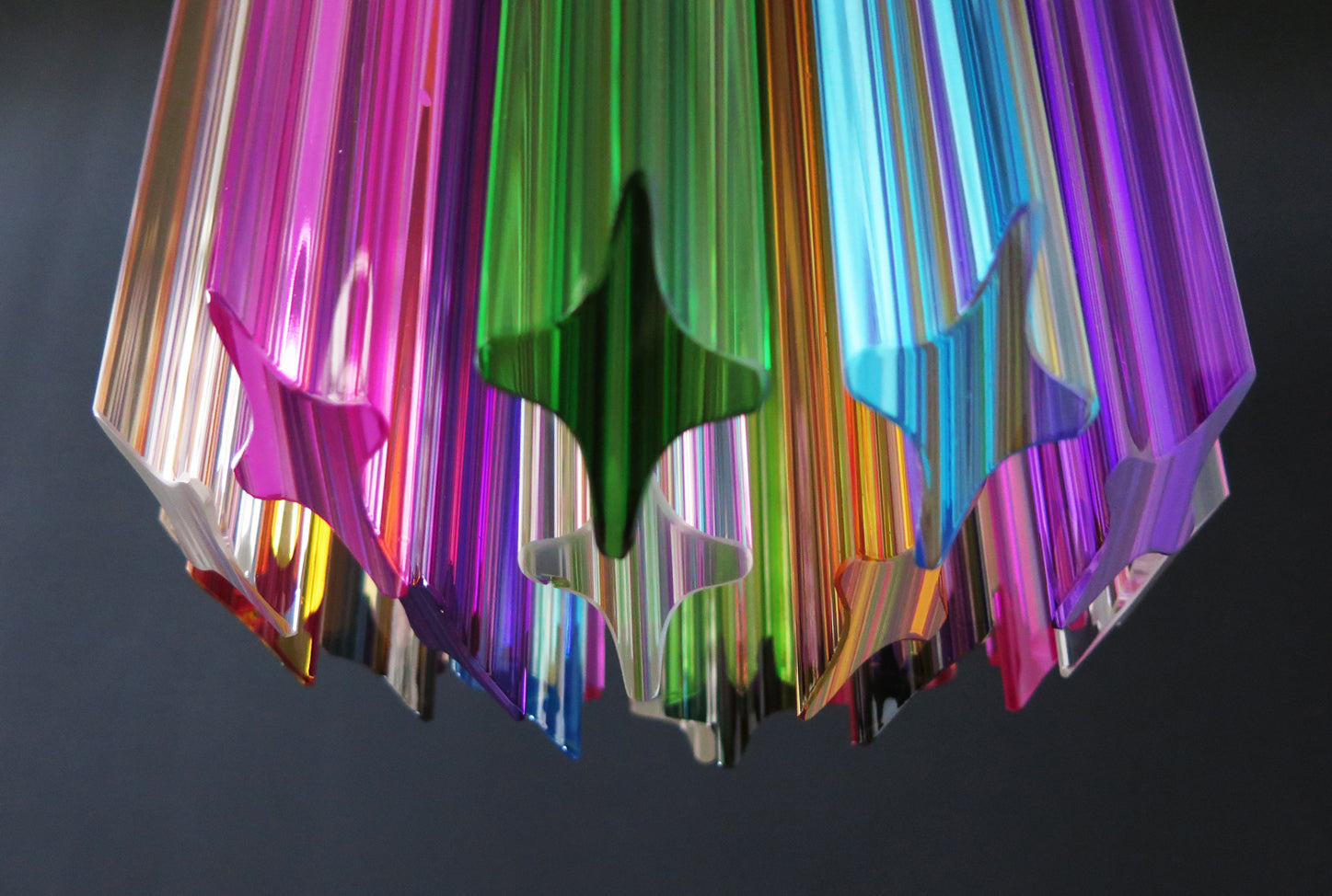 Mid-Century Murano Chandelier | Punto di Luce |  46 Multicolored Prism Glasses