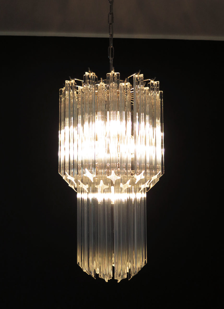 Murano-Kronleuchter aus der Mitte des Jahrhunderts | Punto di Luce | 46 klare Prismengläser