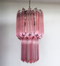 Mid-Century Murano Chandelier | Punto di Luce |  46 Pink Prism Glass