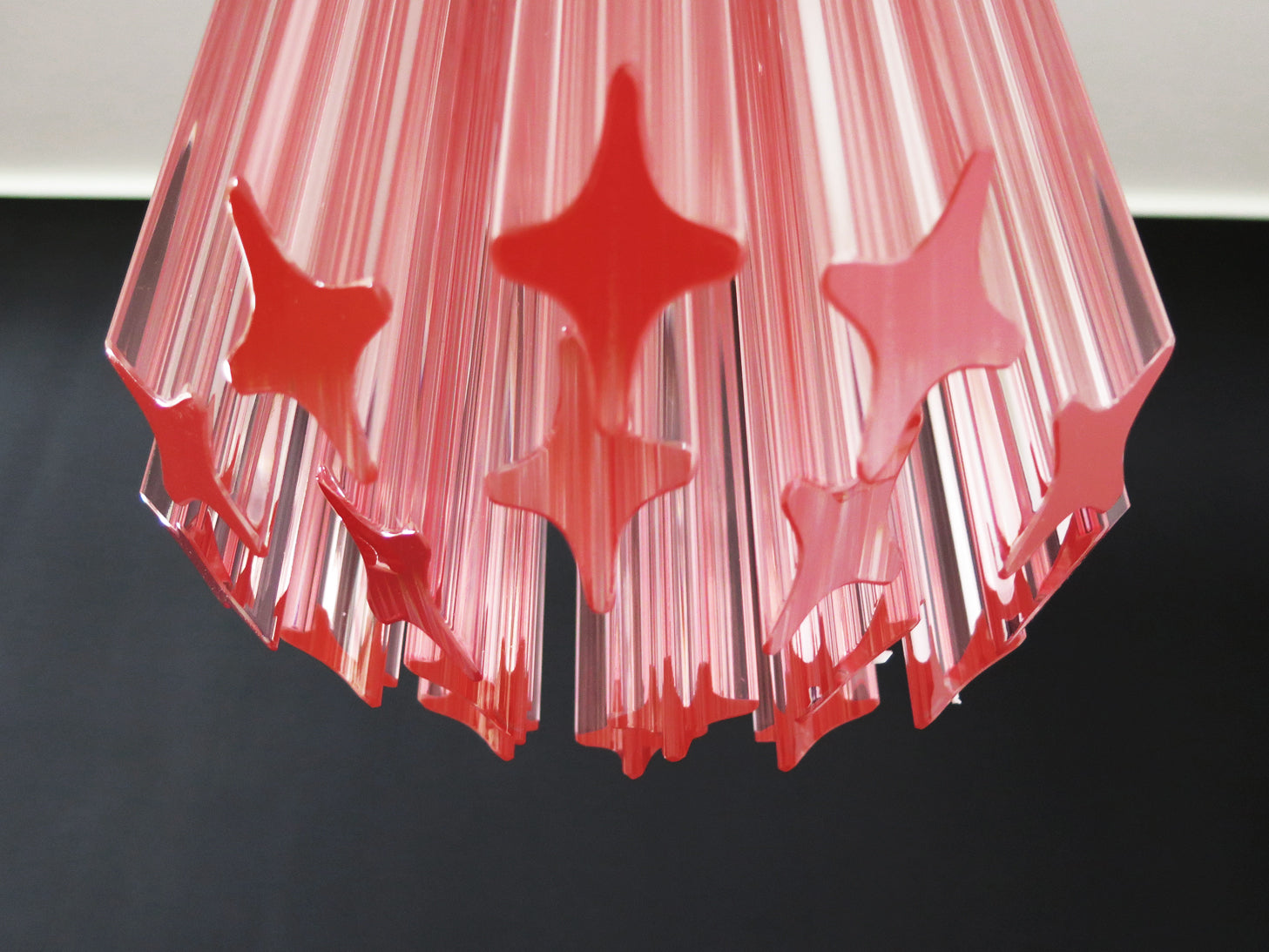 Mid-Century Murano Chandelier | Punto di Luce |  46 Pink Prism Glass