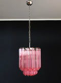 Mid-Century Murano Chandelier | Punto di Luce |  47 Pink Prism Glass