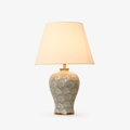 Lampă de masă cu vază ceramică cu model