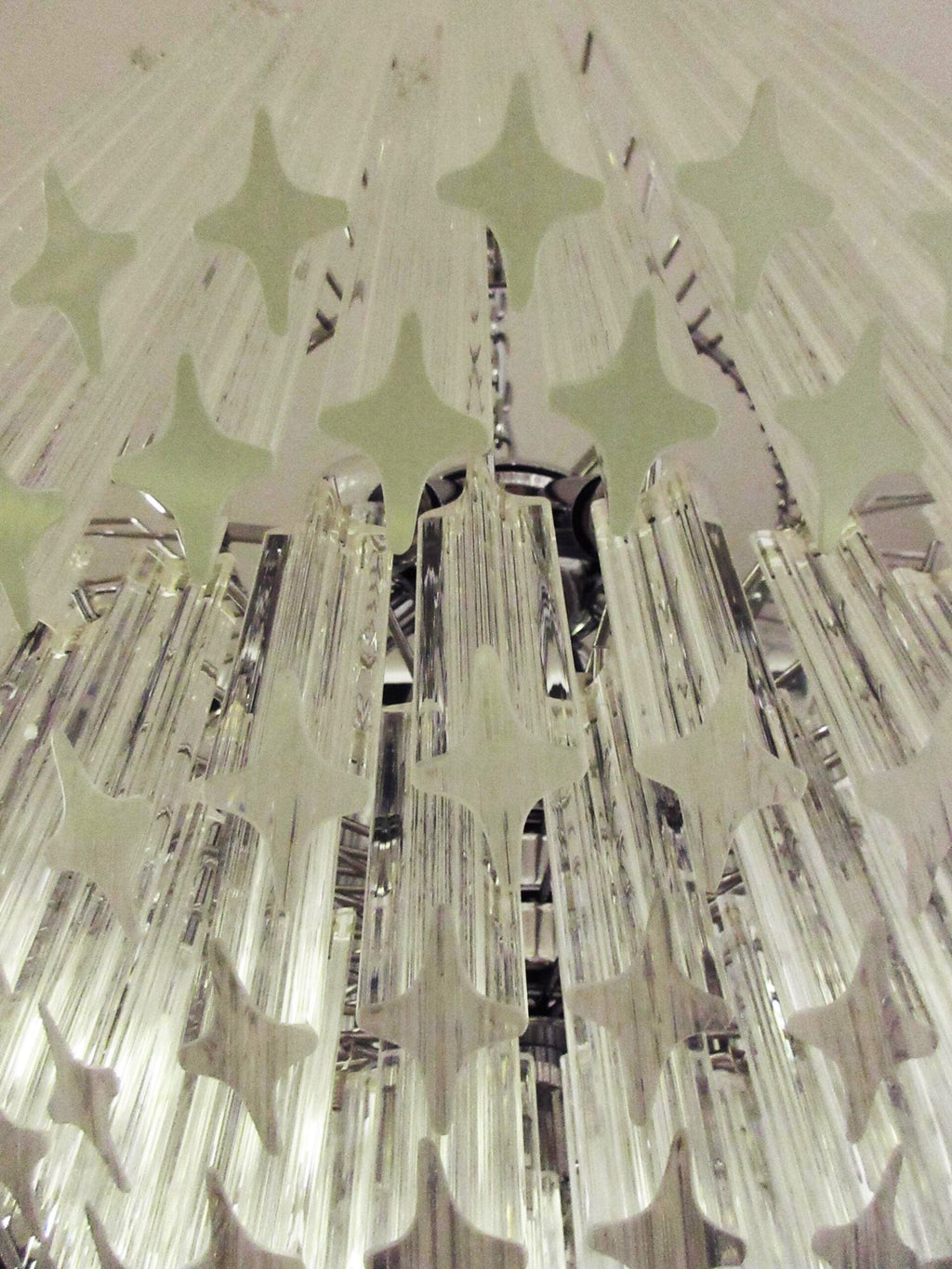 Mid-Century Murano Chandelier | Punto di Luce |  163 Clear Prism Glasses
