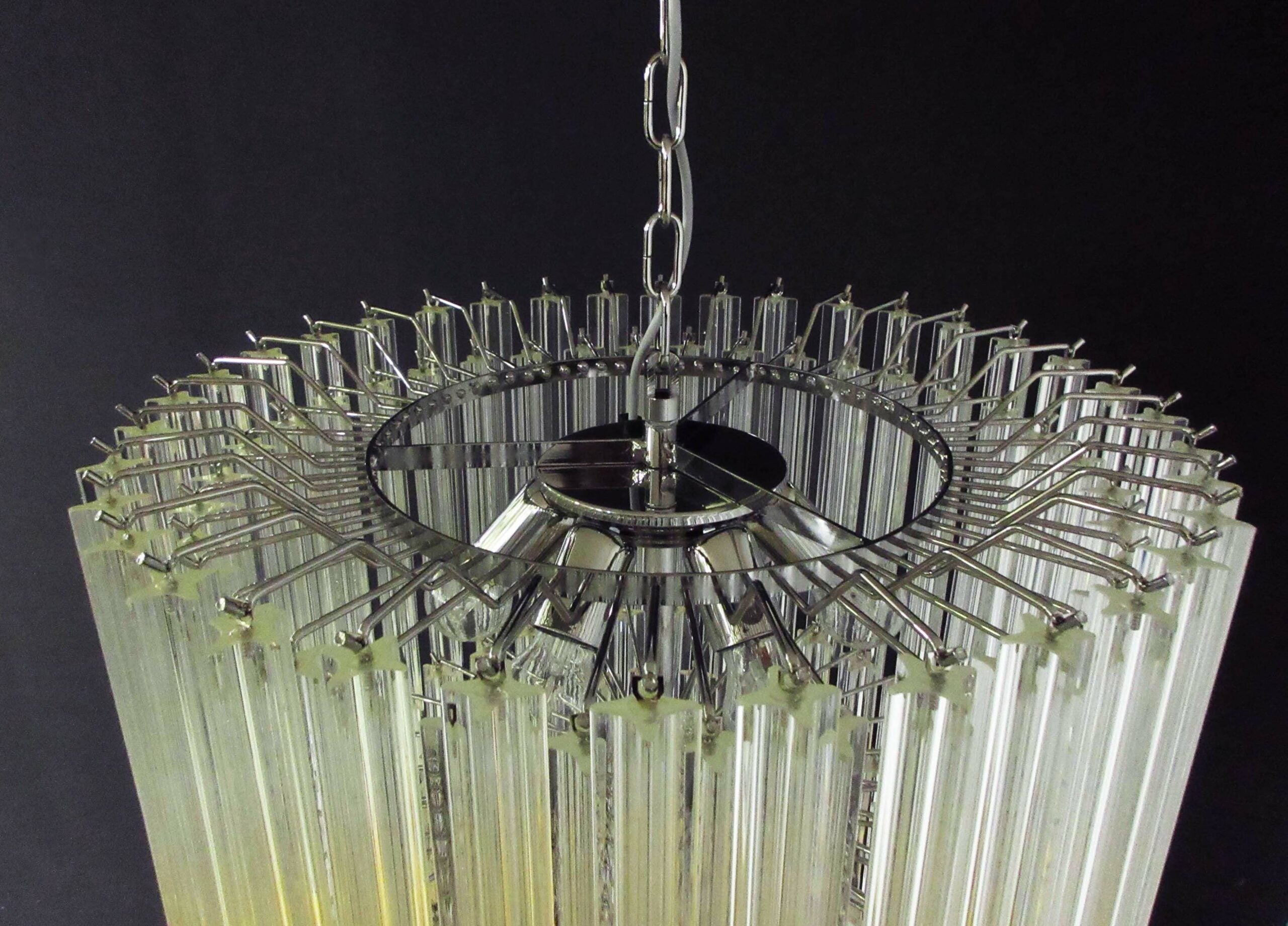 Mid-Century Murano Chandelier | Punto di Luce |  163 Clear Prism Glasses