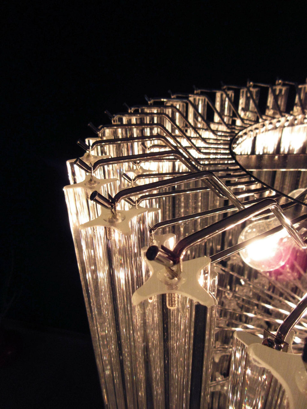 Mid-Century Murano Chandelier | Punto di Luce |  163 Clear Prism Glasses